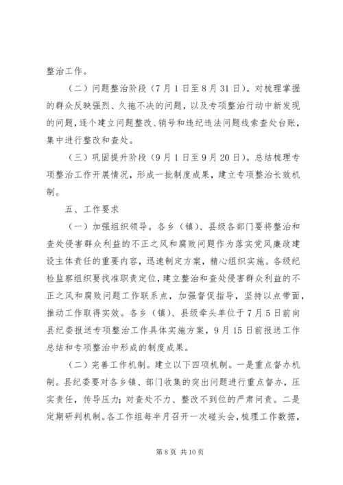 群众身边不正之风和腐败问题整治方案.docx