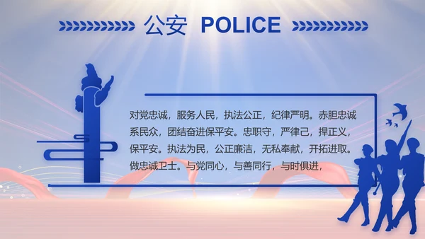 蓝色大气公安民警年终述职报告动态PPT模板