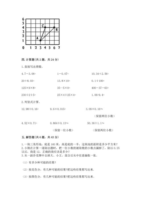 人教版小学五年级上册数学期末测试卷【考点提分】.docx