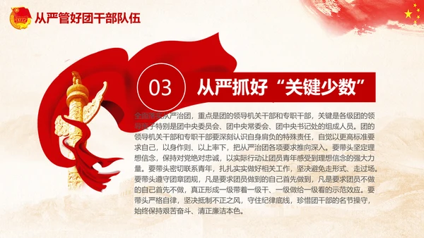 团委共青团学习全面推进从严治团PPT模板