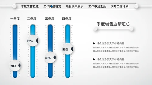微立体蓝色年终总结工作汇报个人述职PPT