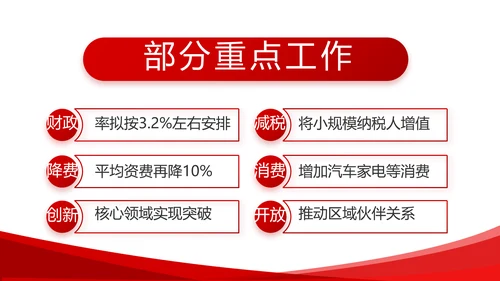 红色简约党建政府汇报工作动态PPT