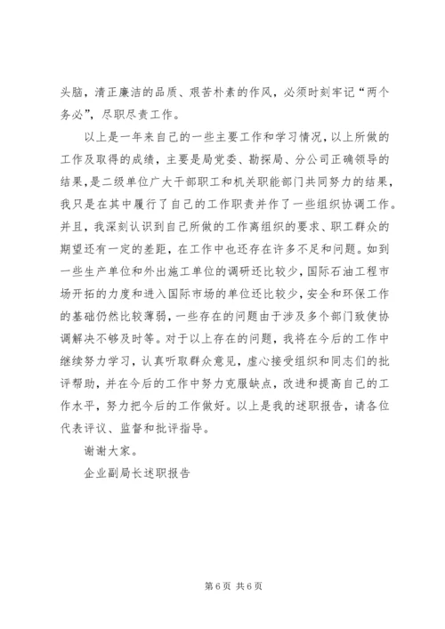 企业副局长述职报告精编.docx