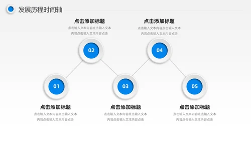 蓝色微粒体风公司发展历程时间轴图表PPT