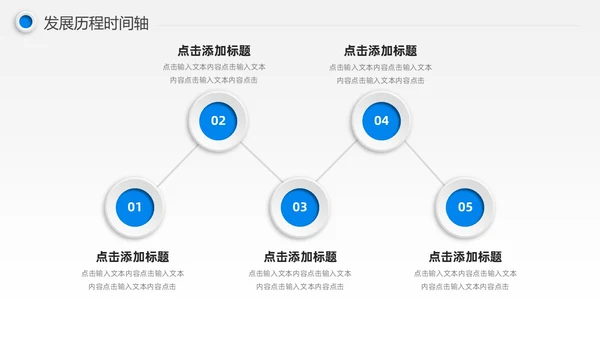 蓝色微粒体风公司发展历程时间轴图表PPT