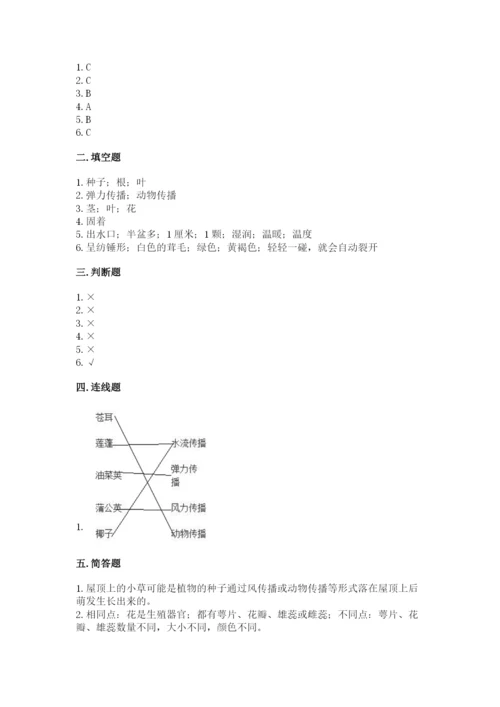 科学四年级下册第一单元《植物的生长变化》测试卷精品（名校卷）.docx