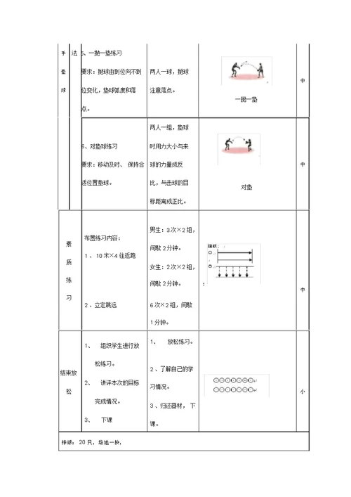 排球单元教学计划