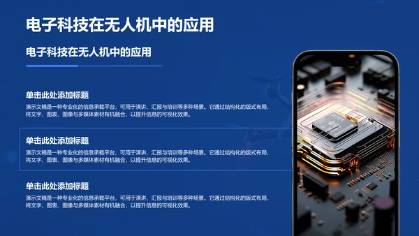 蓝色科技风无人机科普介绍PPT