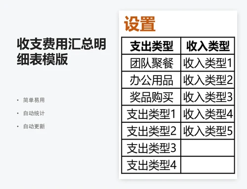 收支费用汇总明细表模版