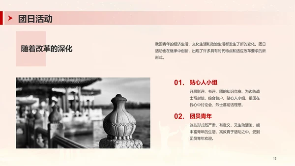 红色喜庆共青团日活动PPT模板