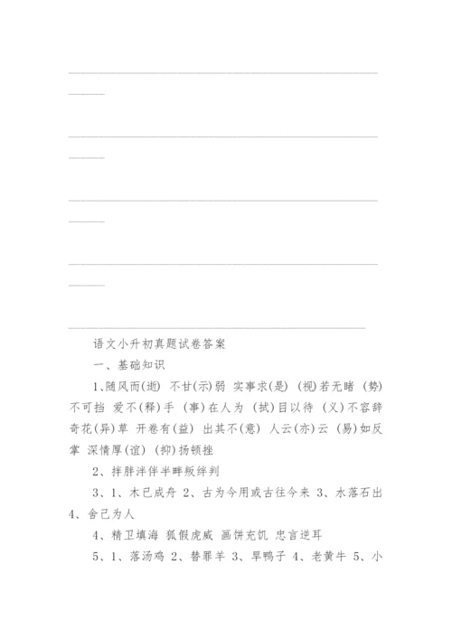 历年语文小升初真题试卷及答案大全.docx