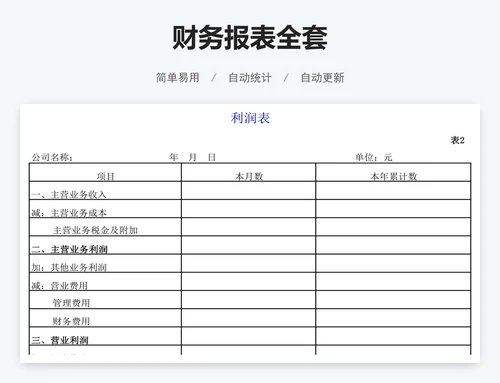 财务报表全套