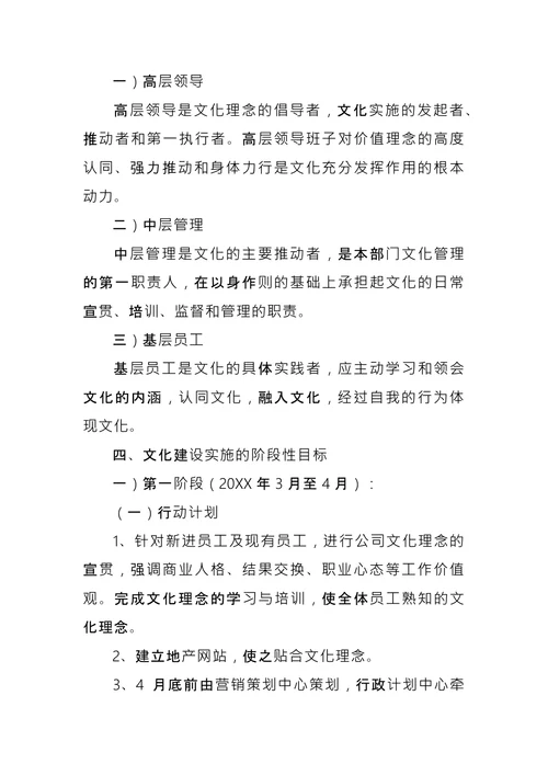 企业文化建设方案