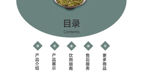 蓝灰简约风春茶产品介绍宣传手册