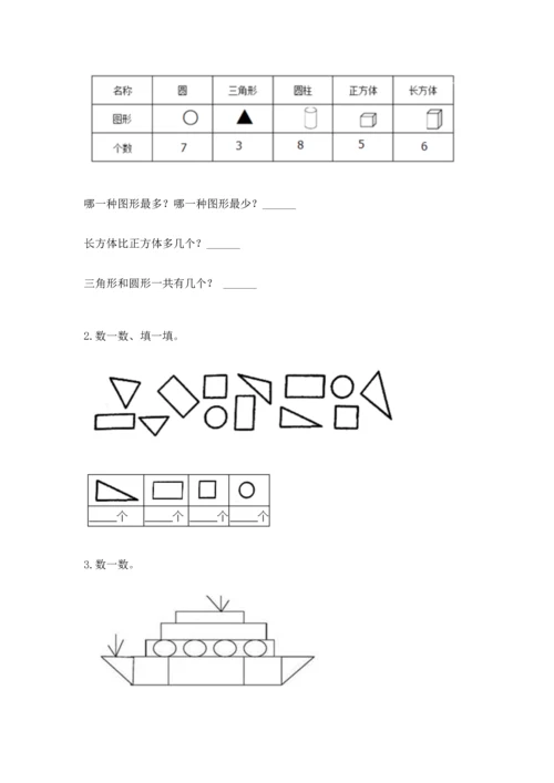 人教版一年级下册数学第一单元 认识图形（二）测试卷及参考答案.docx