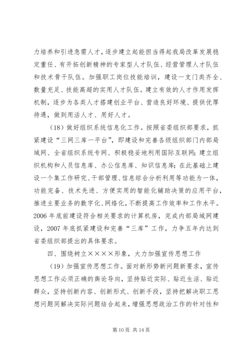 某某局“十一五”期间党建工作的意见.docx