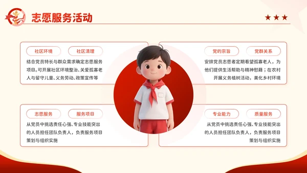 红色卡通风百年征程谱华章：七一建党节PPT模板