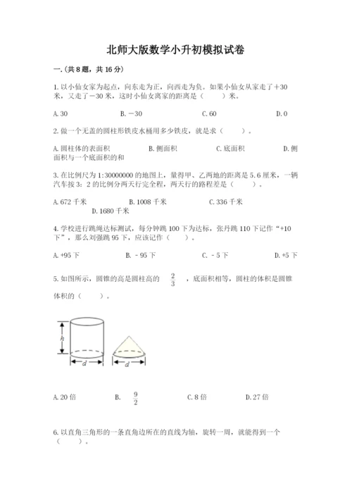 北师大版数学小升初模拟试卷（真题汇编）.docx