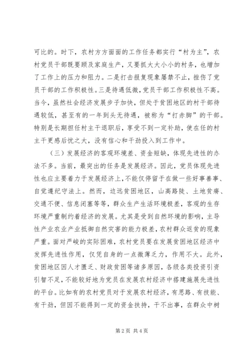 民族贫困地区农村党员体现先进性的思考 (10).docx
