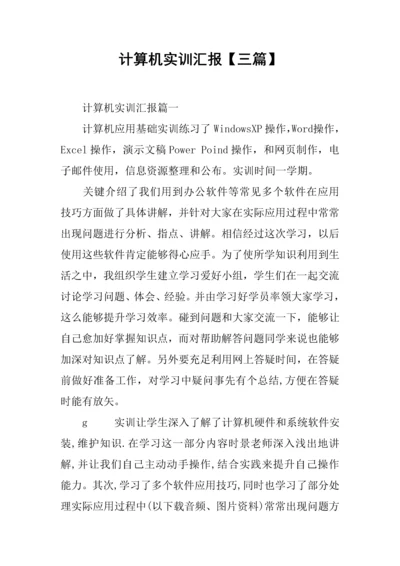 计算机实训总结报告三篇.docx