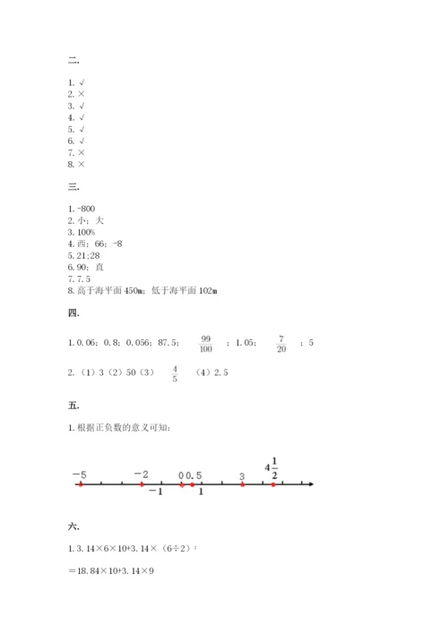 小学六年级数学摸底考试题附完整答案【考点梳理】.docx