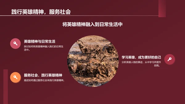 红色历史英雄人物介绍PPT模板