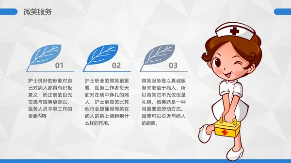 卡通护士护理礼仪培训PPT课件