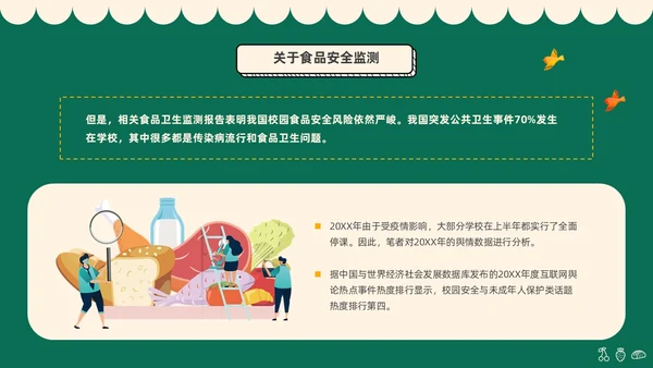 绿色黑板插画风学校食品安全宣传PPT全国食品安全法宣传周