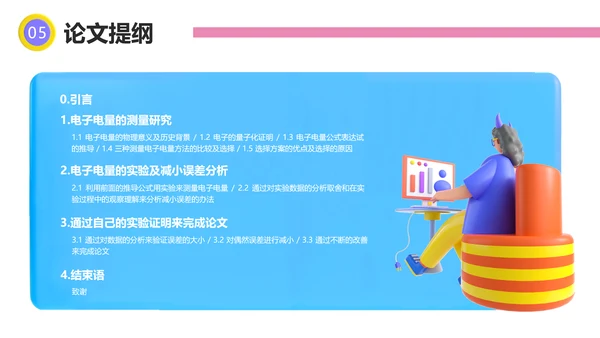 3D创意风物理学生开题本科论文毕业答辩物理专业