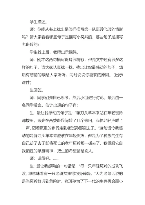 《斑羚飞渡》教学设计方案