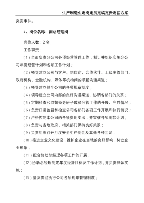 31、生产制造业定岗定员定编定责定薪方案.docx