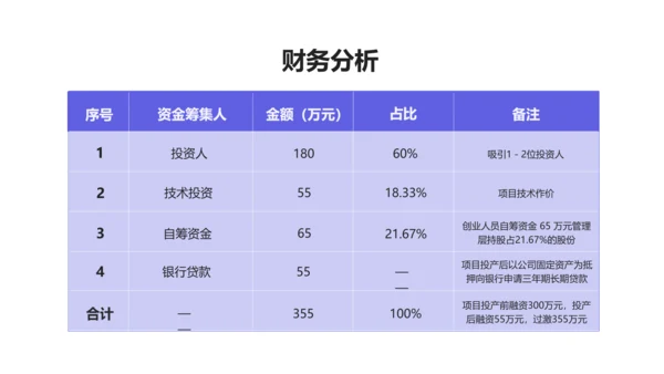 简约风旅游项目融资商业计划书