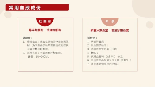 红色插画输血培训医护工作PPT课件