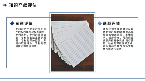 蓝色实景简约几何知识产权企业培训讲座PPT模板