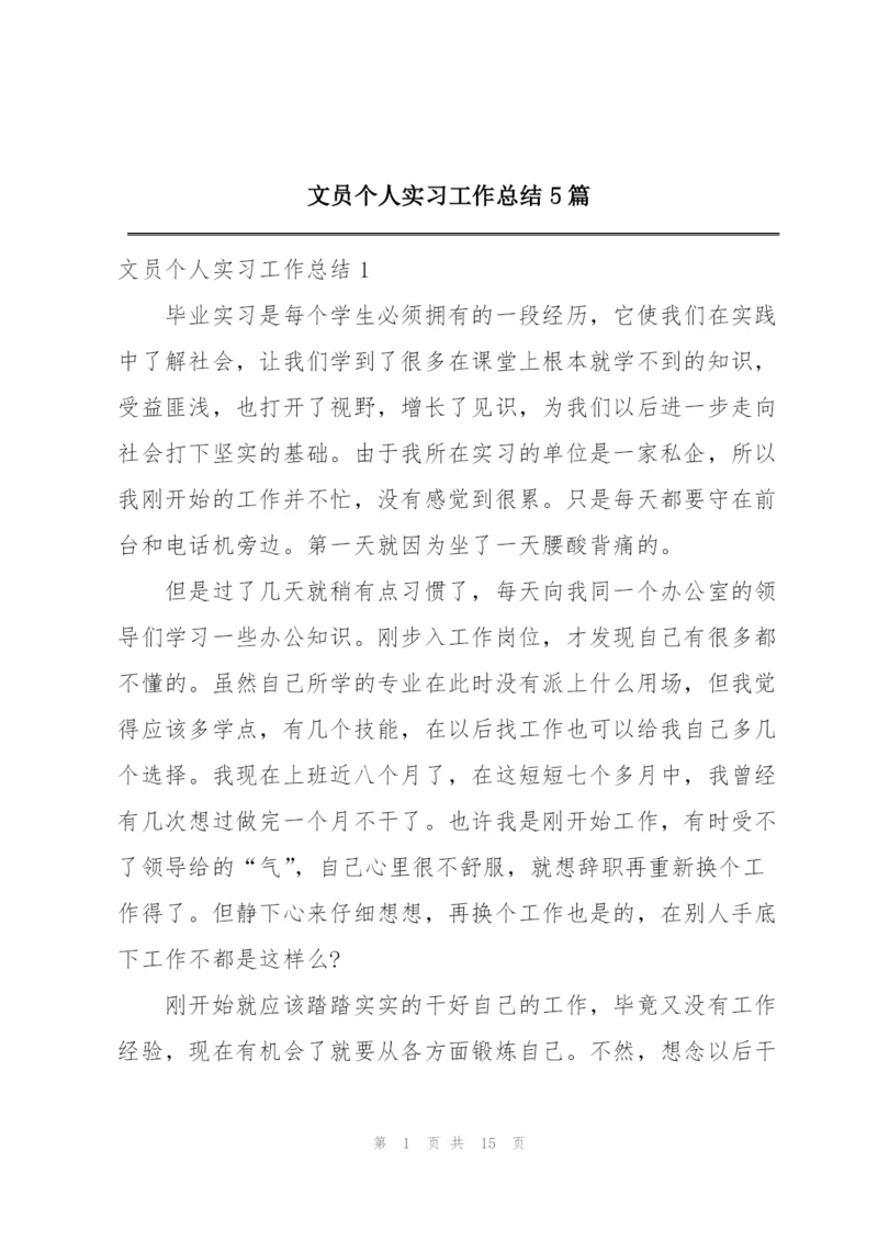 文员个人实习工作总结5篇.docx