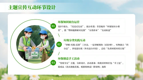 绿色3D风世界清洁地球日环保宣传活动策划PPT模板