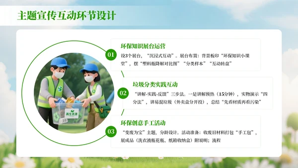绿色3D风世界清洁地球日环保宣传活动策划PPT模板