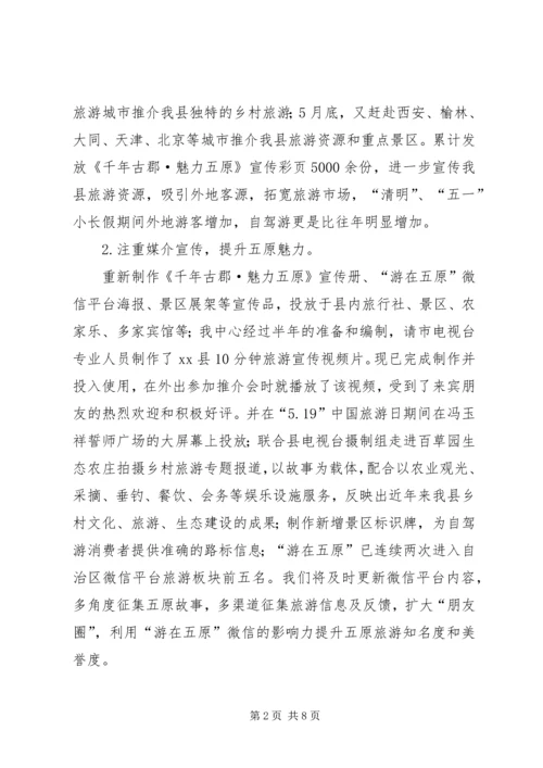 乡镇旅游服务中心上半年工作总结.docx