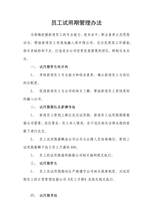 试用期管理办法及试用期考核表格.docx