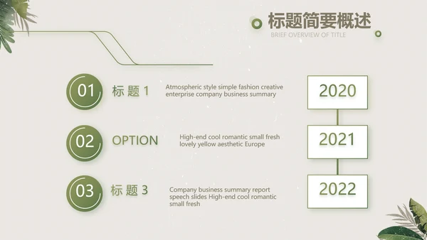 绿色清新草本美容护肤工作总结PPT