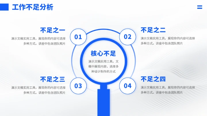 蓝色高端汇报总结PPT模板