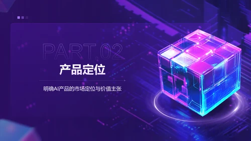 紫色3D风AI产品立项策划提案PPT模板
