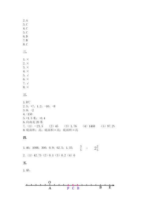 小学六年级数学毕业试题精品（名校卷）.docx