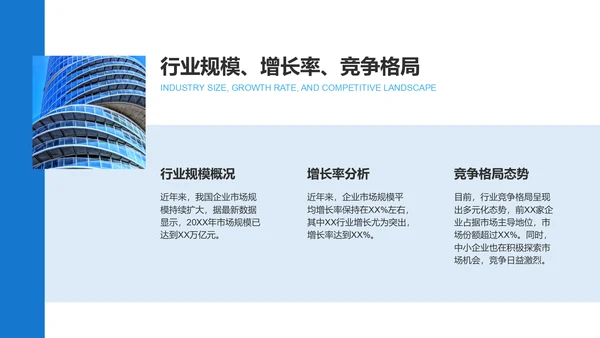 蓝色商务风企业市场竞争力提升计划PPT模板