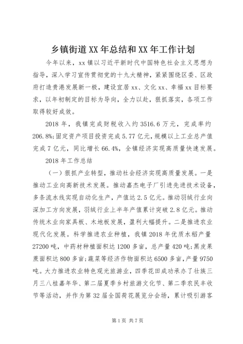 乡镇街道某年总结和某年工作计划.docx