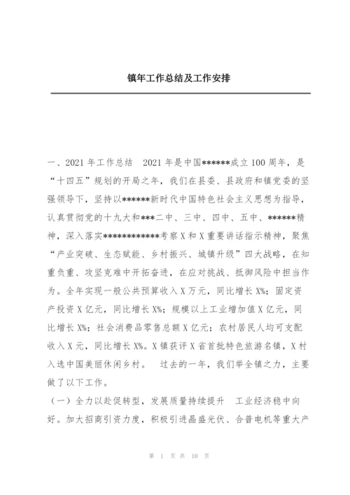 镇年工作总结及工作安排.docx