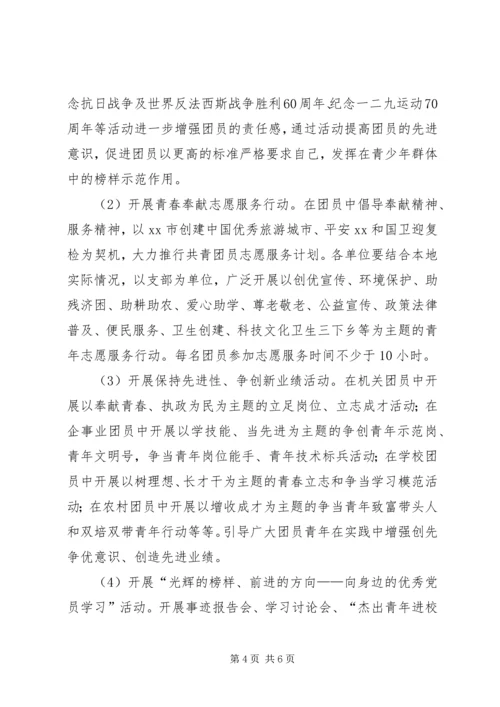 共青团员先进性建设活动工作意见.docx