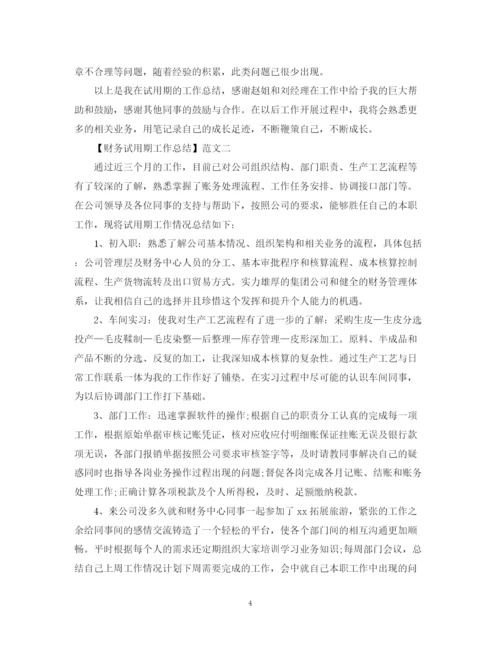 精编之财务新员工试用期工作总结范文三篇.docx