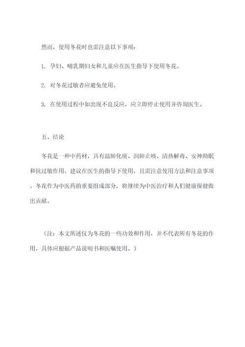 中药冬花的功效和作用