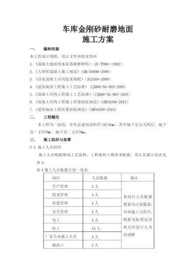 车库金刚砂耐磨地面施工方案.docx